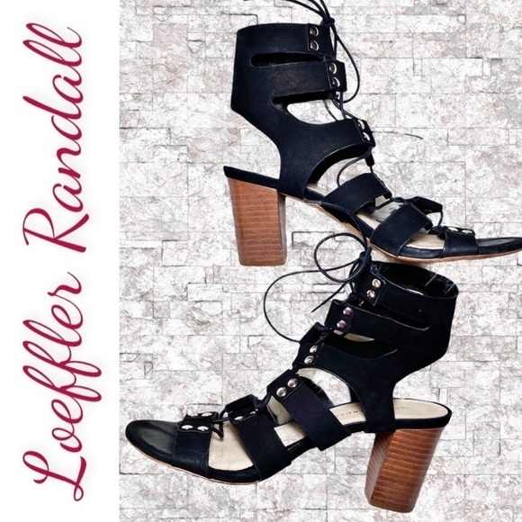 LOEFFLER RANDALL Hana Black Suede Leather Lace Up Gladiator Sandals, Size 7 - Picture 11 of 11